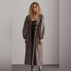 Damson madder Dakota bow midi dress